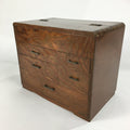 Japanese Wooden Lacquer Sewing Box Vtg Haribako Chest Tansu 5Drawers T284