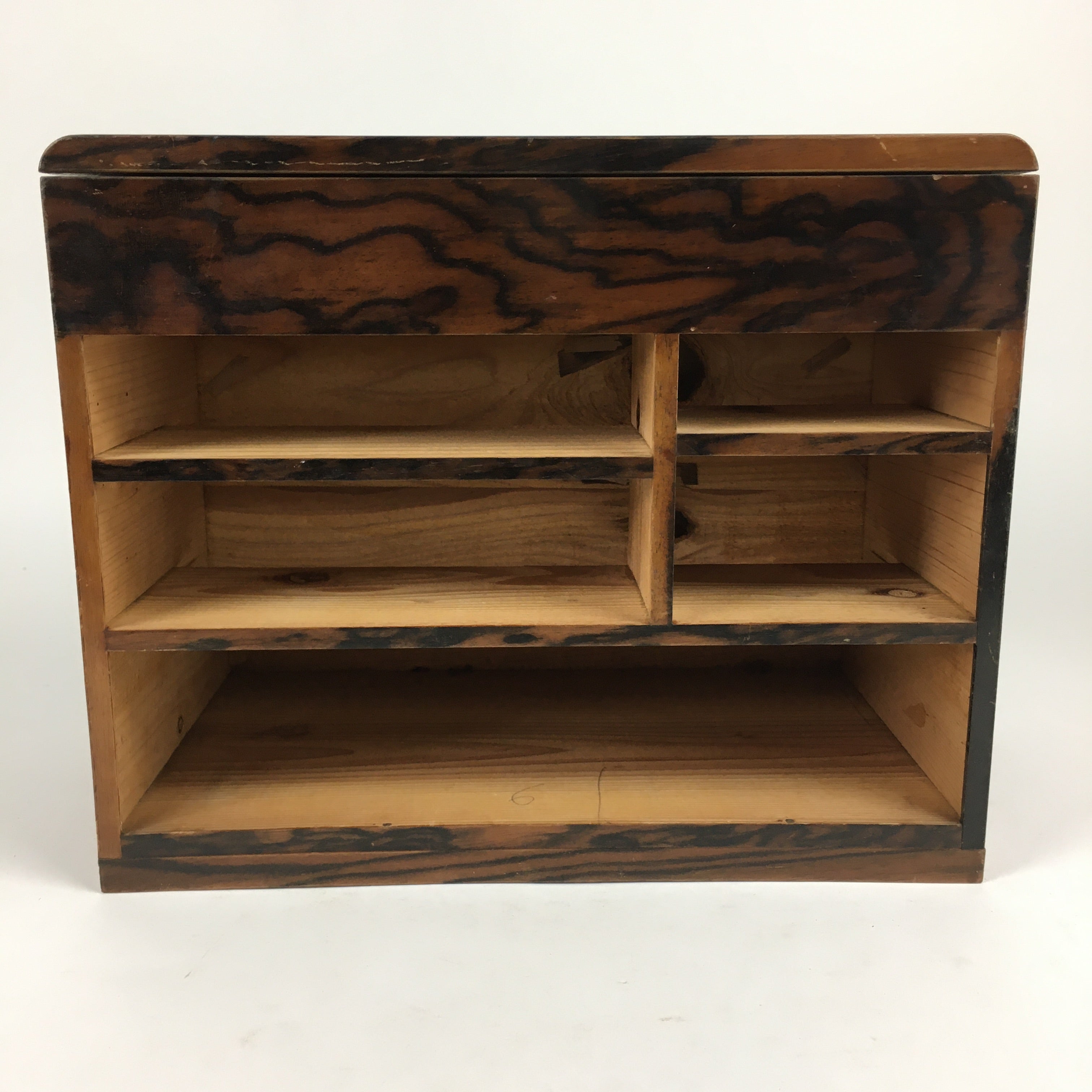 Japanese Wooden Lacquer Sewing Box Vtg Haribako Chest Tansu 5Drawers T290