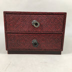 Japanese Wooden Lacquer Sewing Box Vtg Haribako Chest Tansu Kamakura Bori T239