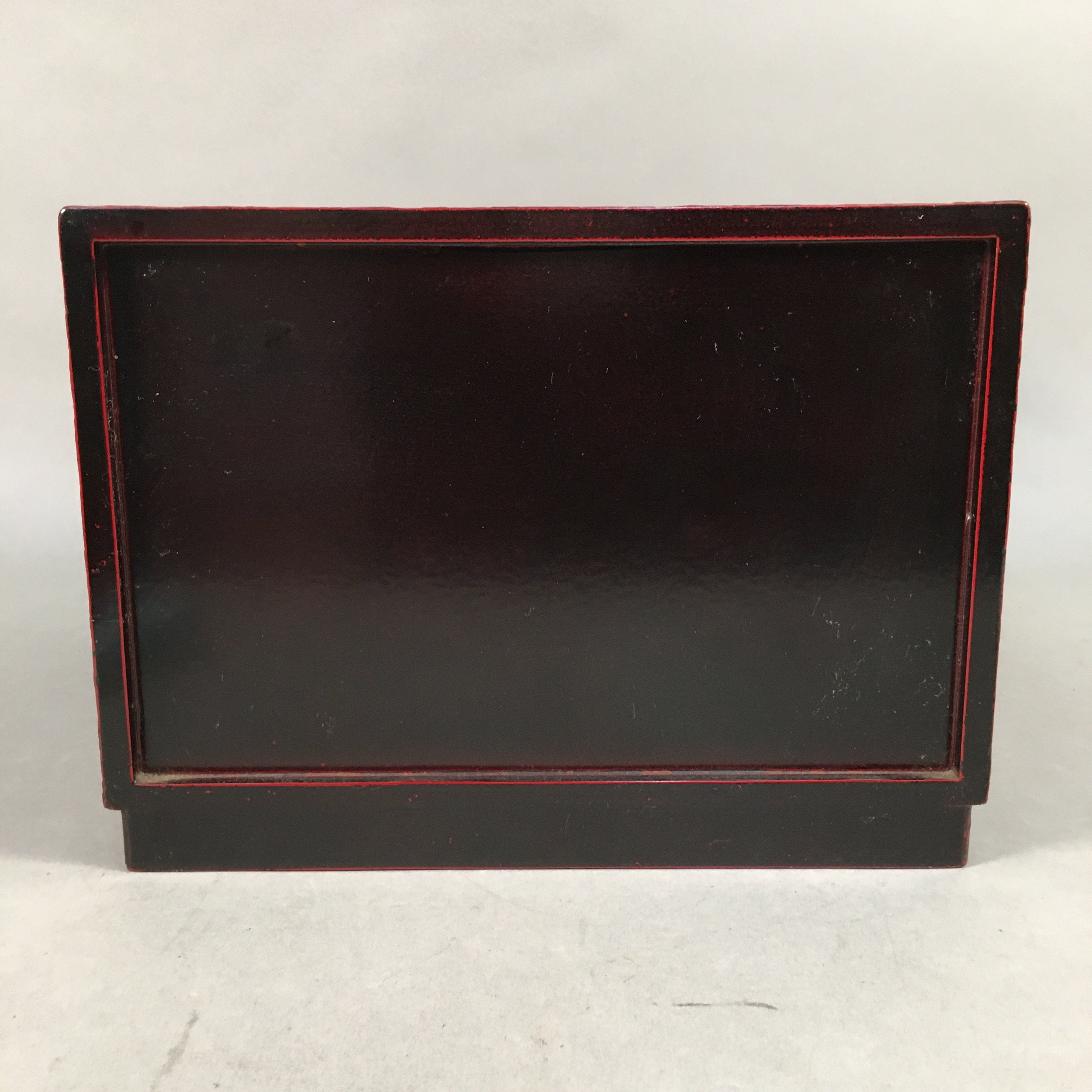 Japanese Wooden Lacquer Sewing Box Vtg Haribako Chest Tansu Kamakura Bori T239