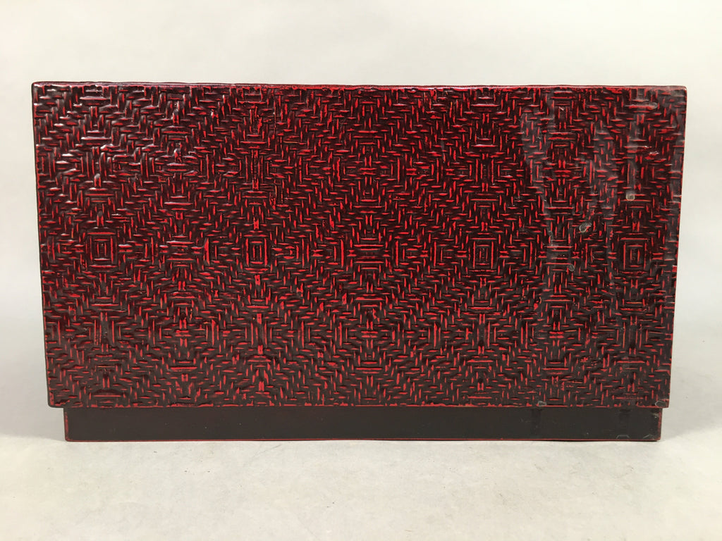 Japanese Wooden Lacquer Sewing Box Vtg Haribako Chest Tansu Kamakura Bori T239
