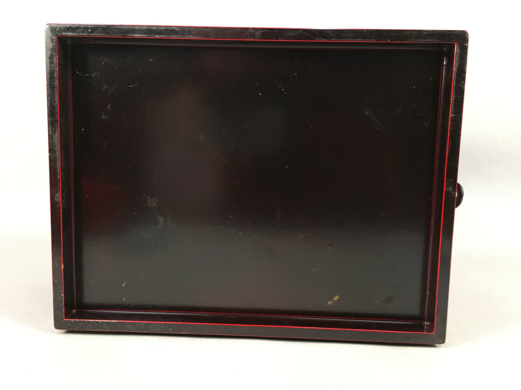 Japanese Wooden Lacquer Sewing Box Vtg Haribako Chest Tansu Kamakura Bori T239