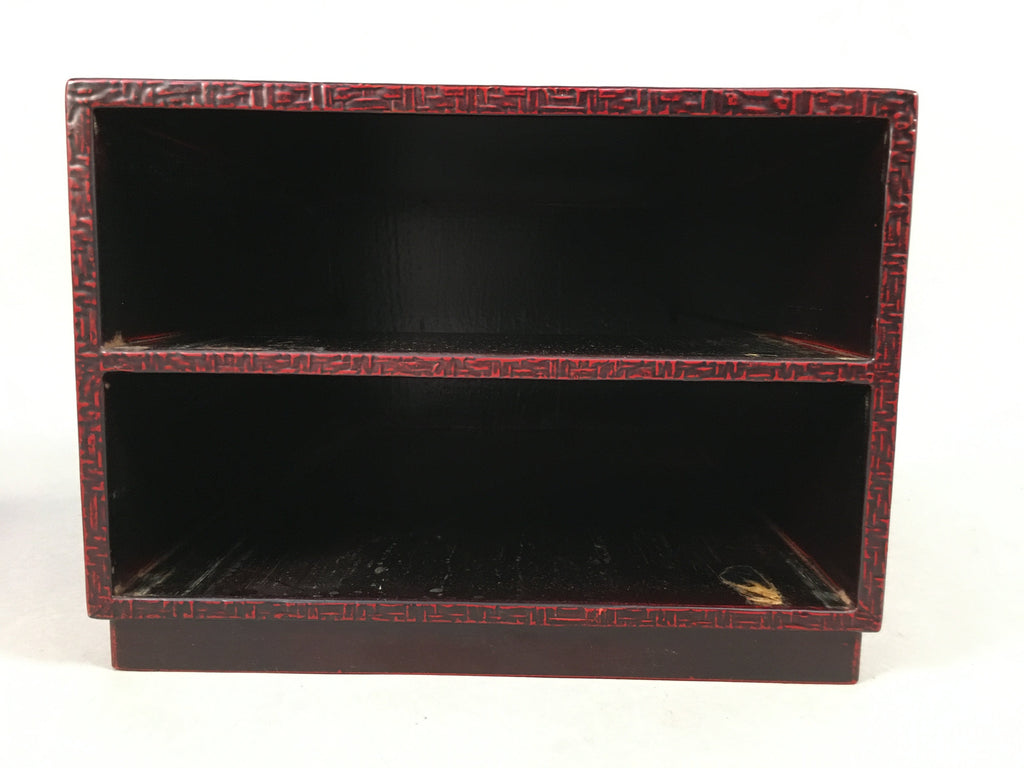 Japanese Wooden Lacquer Sewing Box Vtg Haribako Chest Tansu Kamakura Bori T239