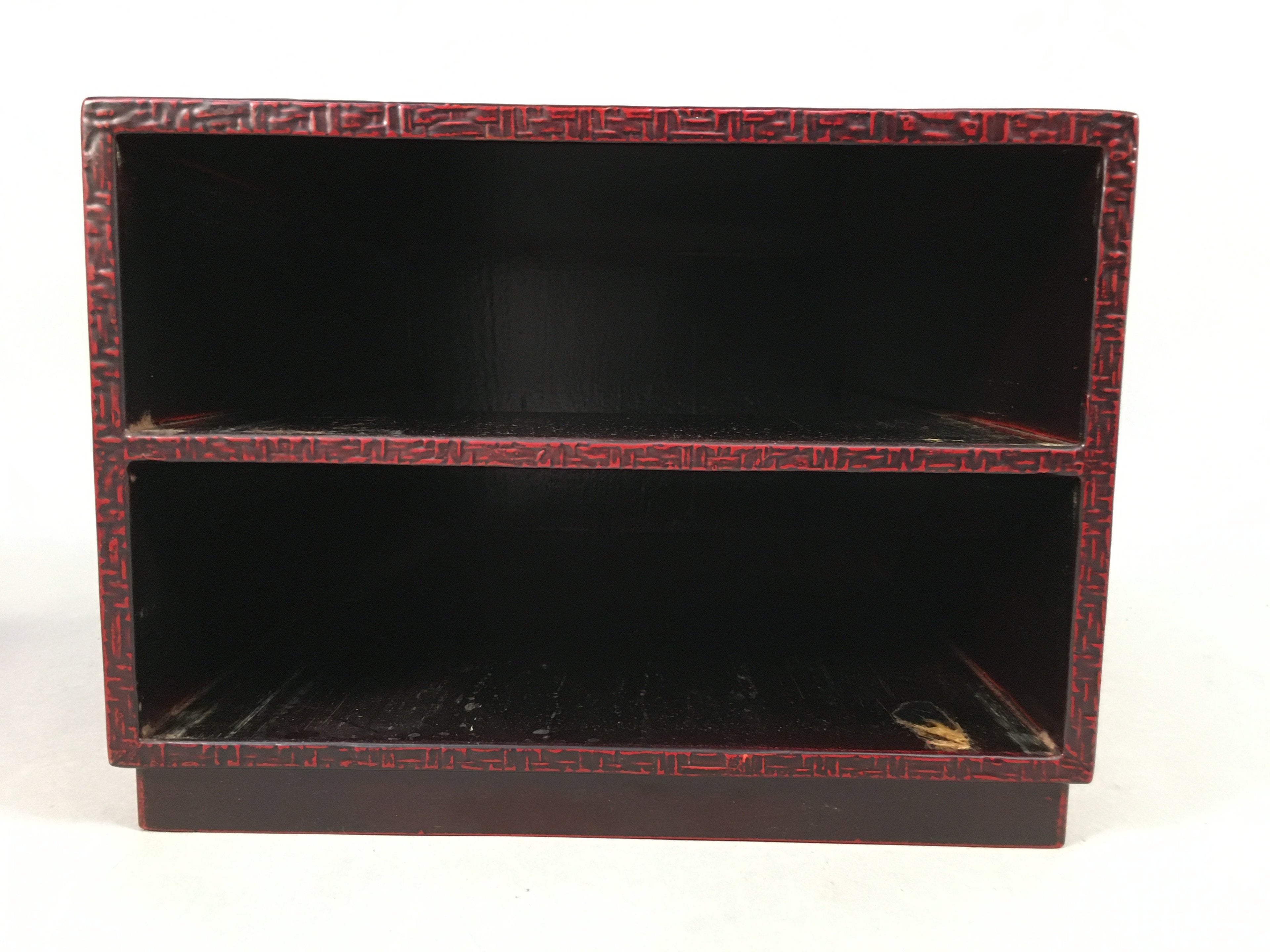 Japanese Wooden Lacquer Sewing Box Vtg Haribako Chest Tansu Kamakura Bori T239