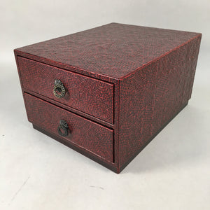 Japanese Wooden Lacquer Sewing Box Vtg Haribako Chest Tansu Kamakura Bori T239