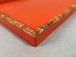 Japanese Wooden Lacquer Tray Obon Vtg Nurimono Bamboo Red Ryukyu-Nuri UR466