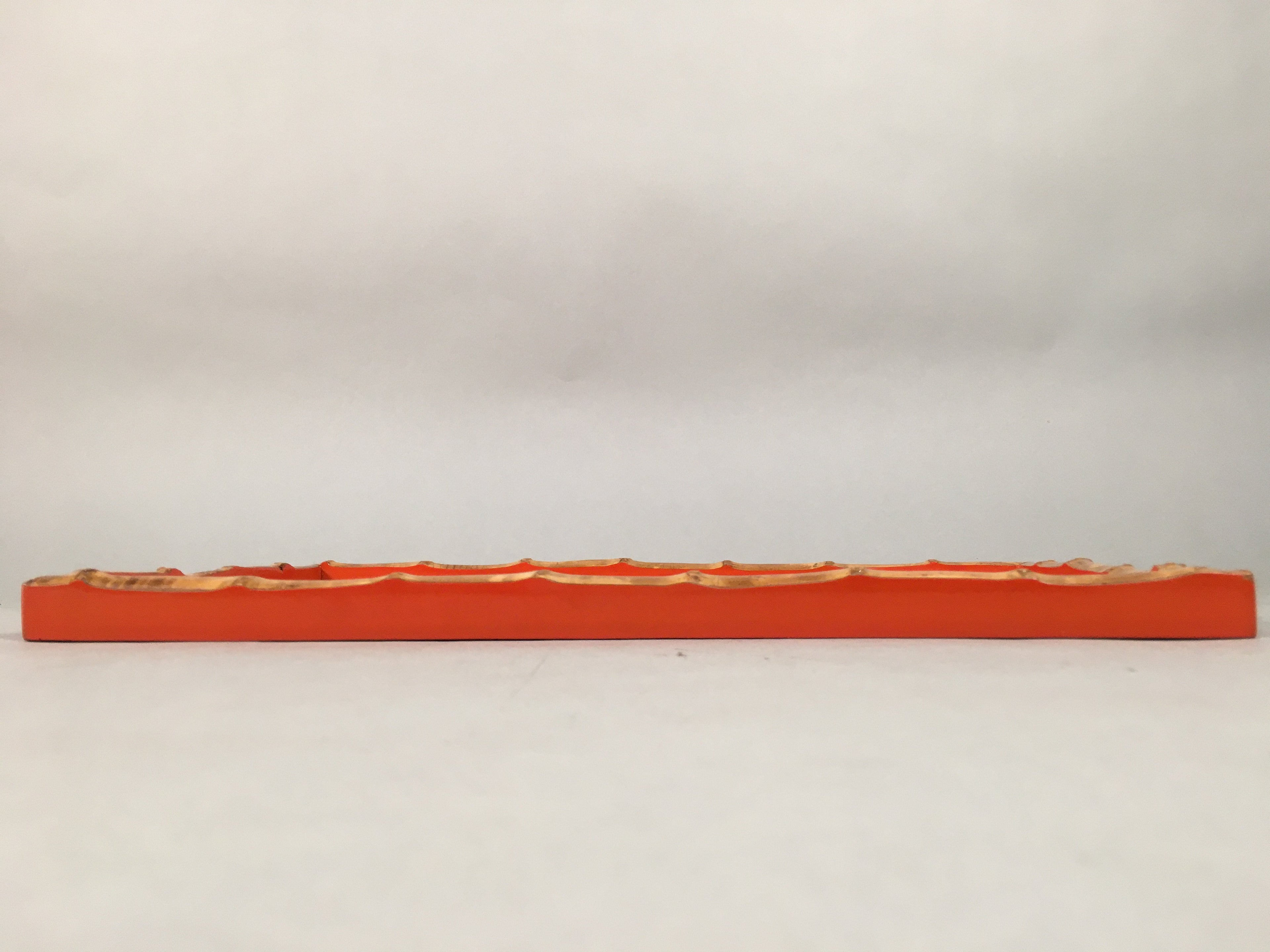Japanese Wooden Lacquer Tray Obon Vtg Nurimono Bamboo Red Ryukyu-Nuri UR466