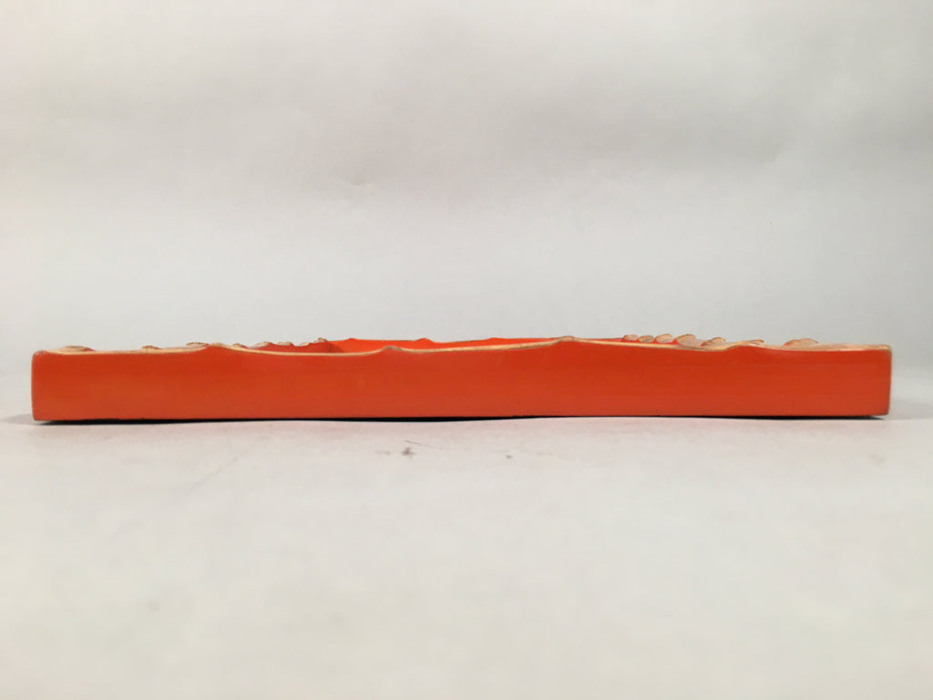 Japanese Wooden Lacquer Tray Obon Vtg Nurimono Bamboo Red Ryukyu-Nuri UR466