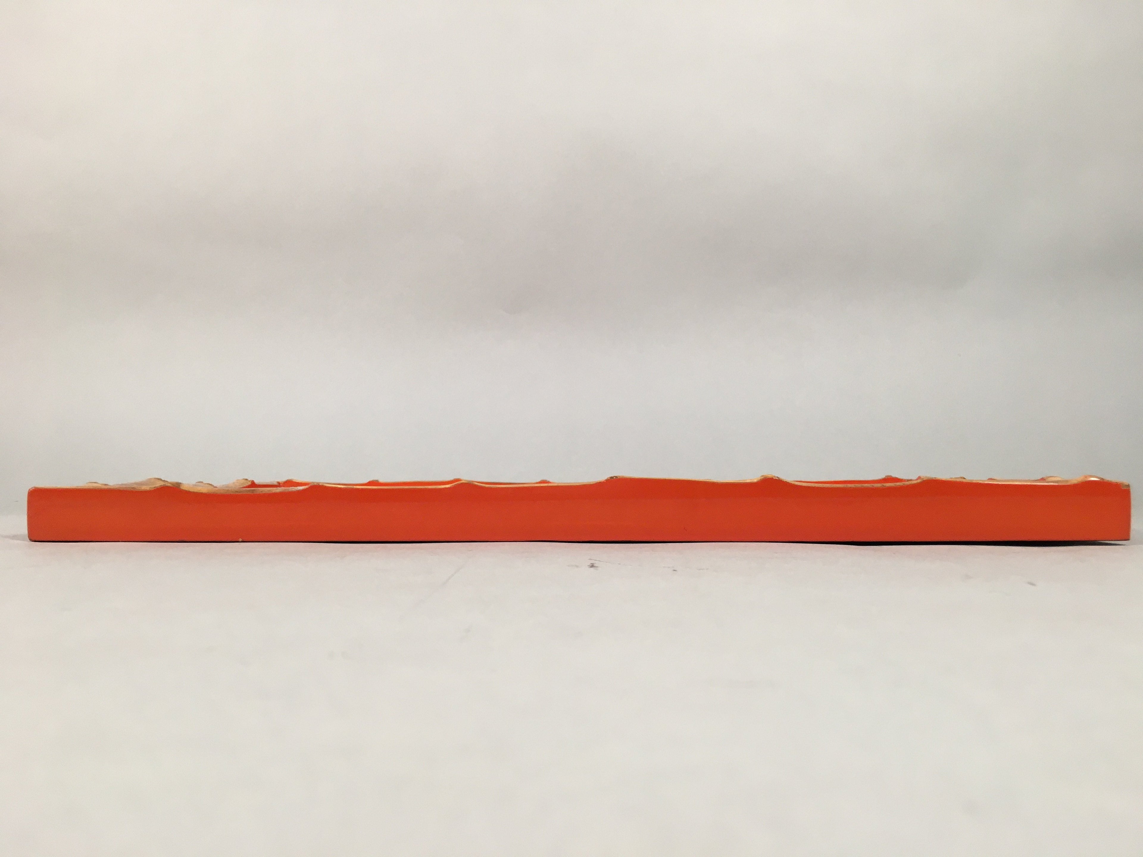 Japanese Wooden Lacquer Tray Obon Vtg Nurimono Bamboo Red Ryukyu-Nuri UR466