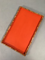 Japanese Wooden Lacquer Tray Obon Vtg Nurimono Bamboo Red Ryukyu-Nuri UR466