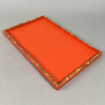 Japanese Wooden Lacquer Tray Obon Vtg Nurimono Bamboo Red Ryukyu-Nuri UR466
