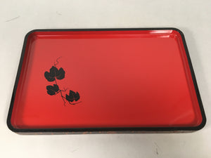 Japanese Wooden Lacquer Tray Rectangle Obon Vtg Red Bark Nurimono LWB33