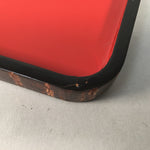 Japanese Wooden Lacquer Tray Rectangle Obon Vtg Red Bark Nurimono LWB33