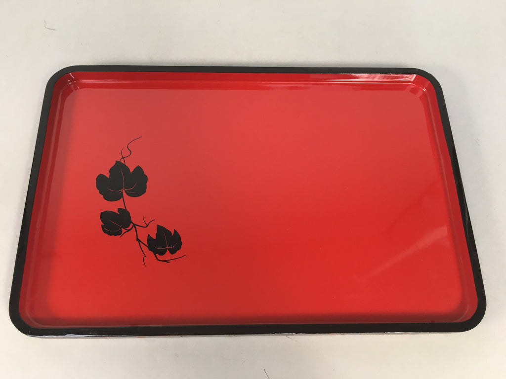 Japanese Wooden Lacquer Tray Rectangle Obon Vtg Red Bark Nurimono LWB34