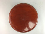 Japanese Wooden Lacquer Tray Round Obon Vtg Shunkei-Nuri Nurimono UR341