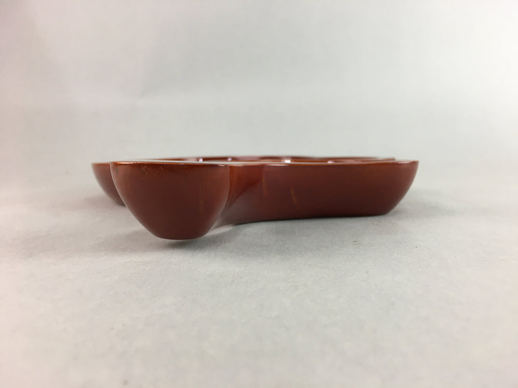 Japanese Wooden Lacquer Tray Vtg Shunkei-Nuri Eggplant Nurimono PX427