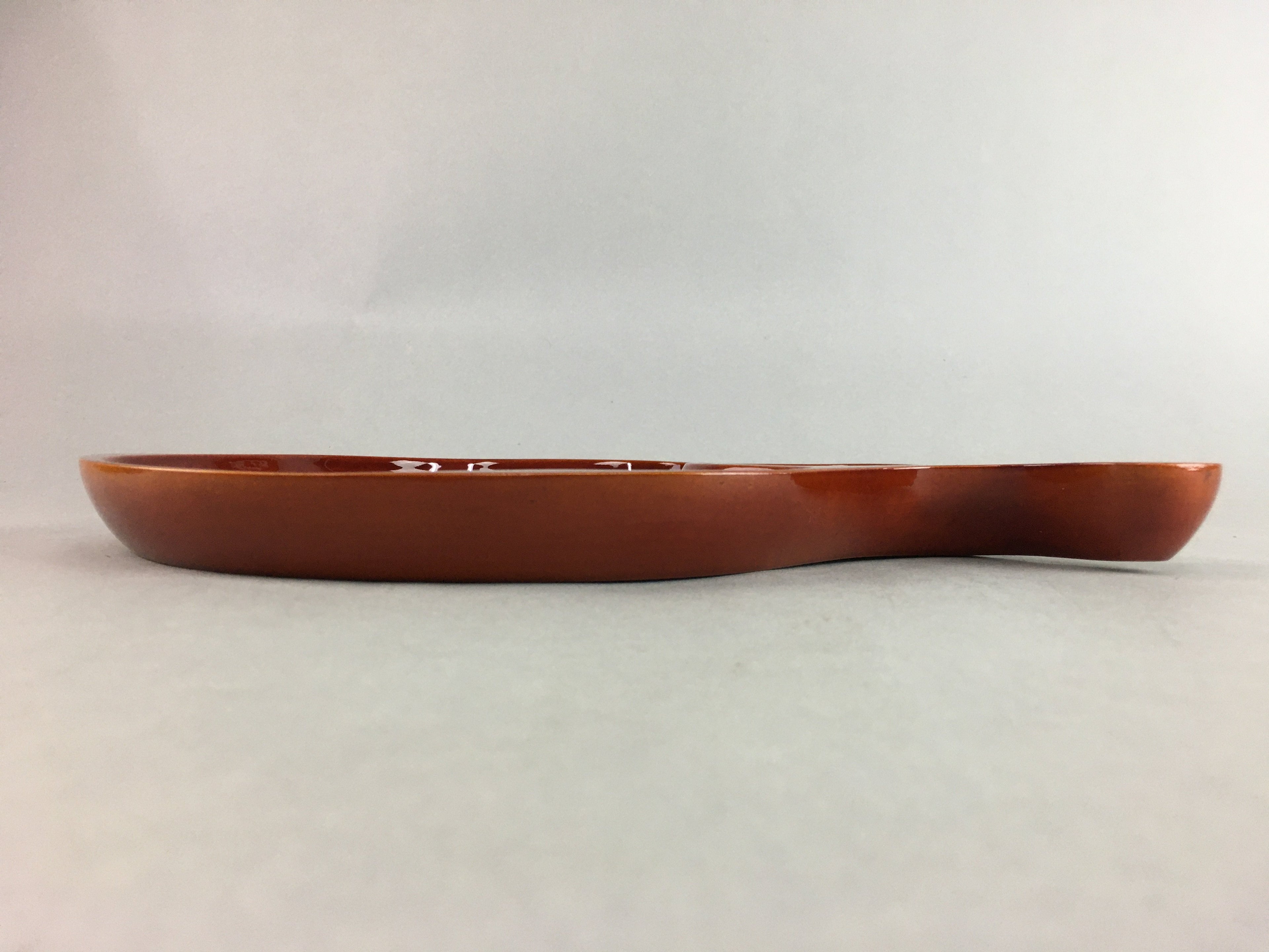 Japanese Wooden Lacquer Tray Vtg Shunkei-Nuri Eggplant Nurimono PX427