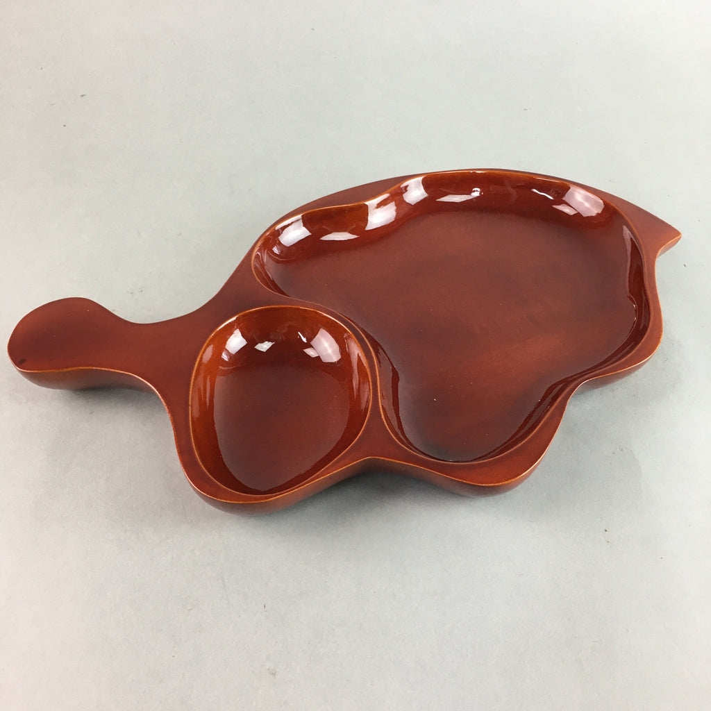 Japanese Wooden Lacquer Tray Vtg Shunkei-Nuri Eggplant Nurimono PX427