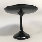 Japanese Wooden Lacquer ware Legged Plate Vtg Black Round Tea Ceremony UR470