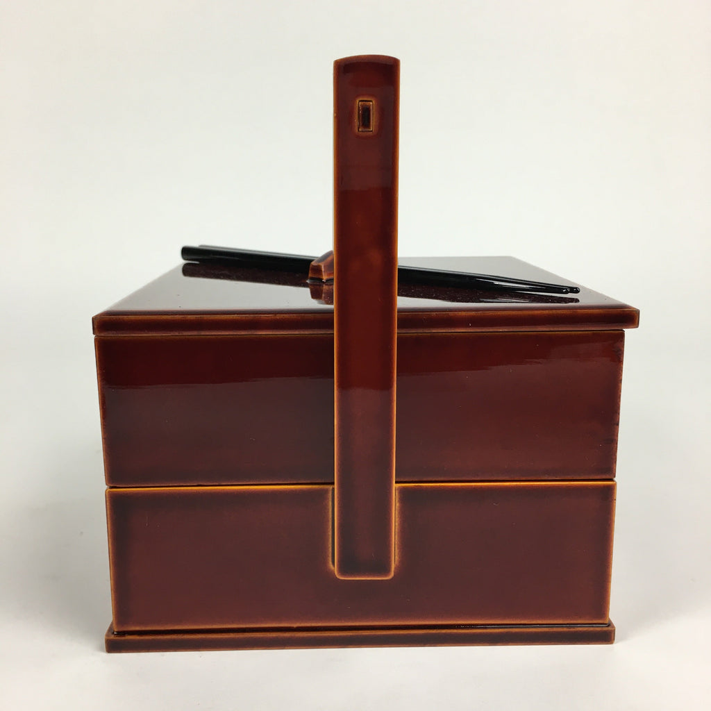 Japanese Wooden Lacquer ware Shunkei-Nuri Bento Box Vtg Jubako 2 Tier JB72