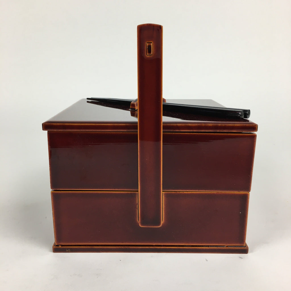 Japanese Wooden Lacquer ware Shunkei-Nuri Bento Box Vtg Jubako 2 Tier JB72
