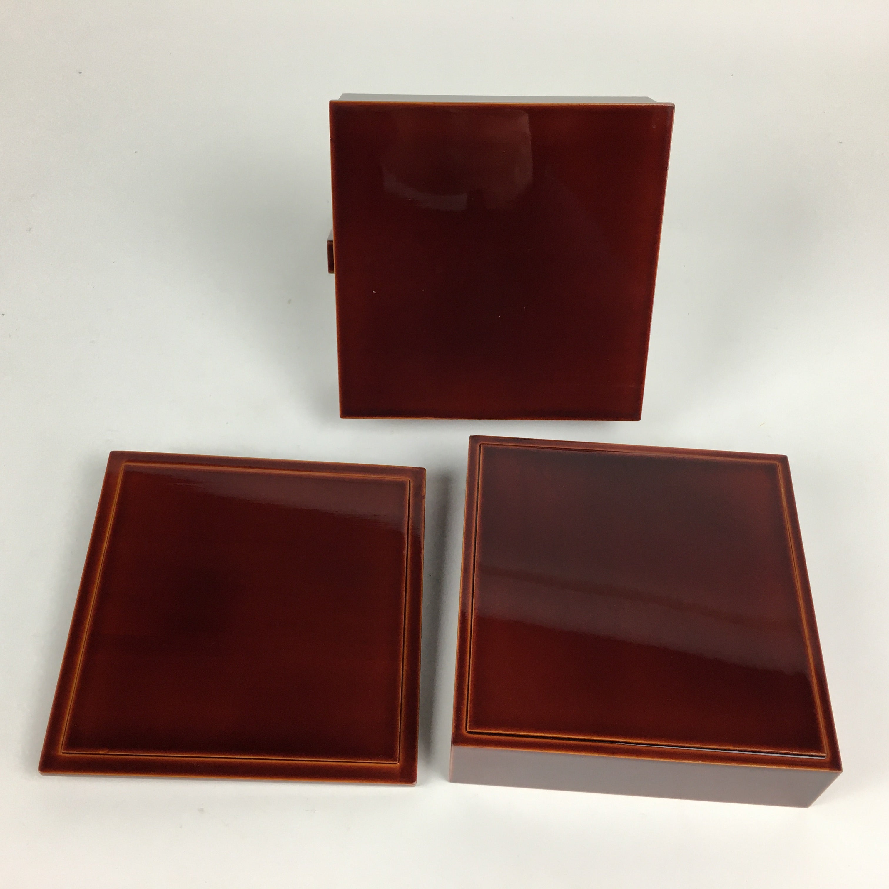 Japanese Wooden Lacquer ware Shunkei-Nuri Bento Box Vtg Jubako 2 Tier JB72