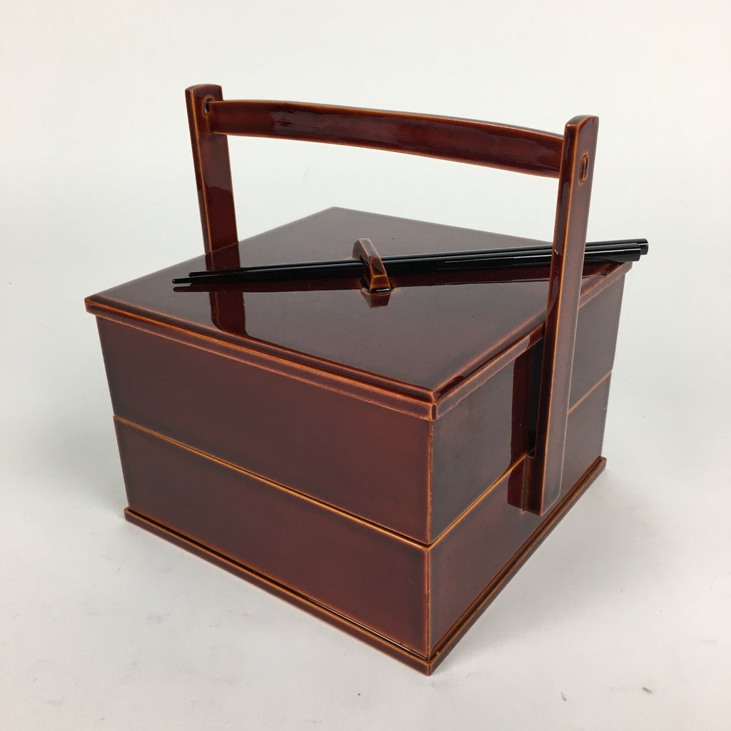 Japanese Wooden Lacquer ware Shunkei-Nuri Bento Box Vtg Jubako 2 Tier JB72
