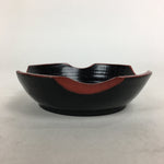 Japanese Wooden Lacquered Bowl Kashiki 5pc Set Vtg Round Black Nurimono UR547