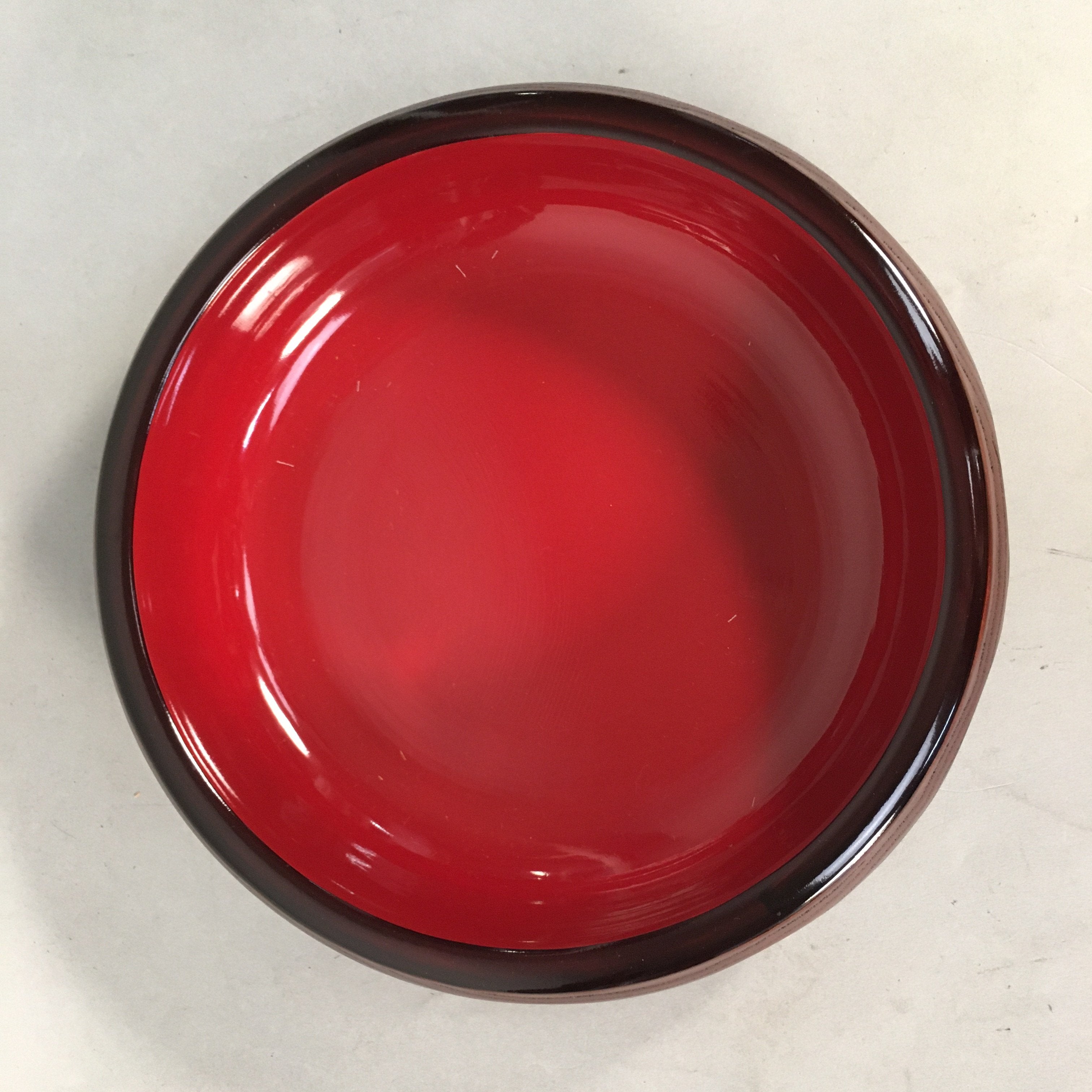 Japanese Wooden Lacquered Bowl Vtg Kashiki Tea Ceremony Brown Red UR476