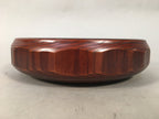 Japanese Wooden Lacquered Bowl Vtg Kashiki Tea Ceremony Brown Red UR476
