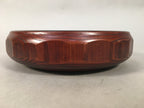 Japanese Wooden Lacquered Bowl Vtg Kashiki Tea Ceremony Brown Red UR476