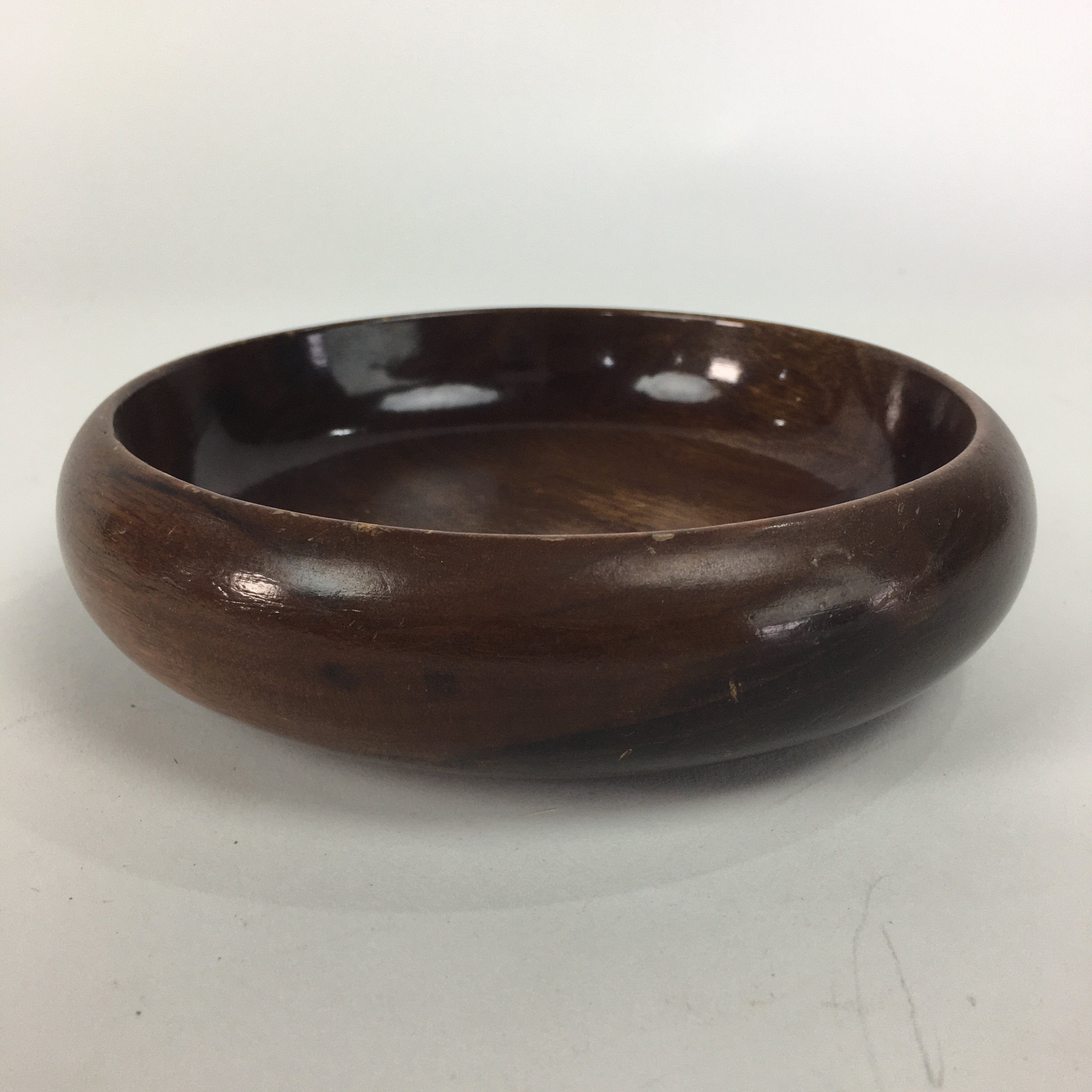 Japanese Wooden Lacquered Bowl Vtg Multi Bowl Snack Salad Soup Brown UR528