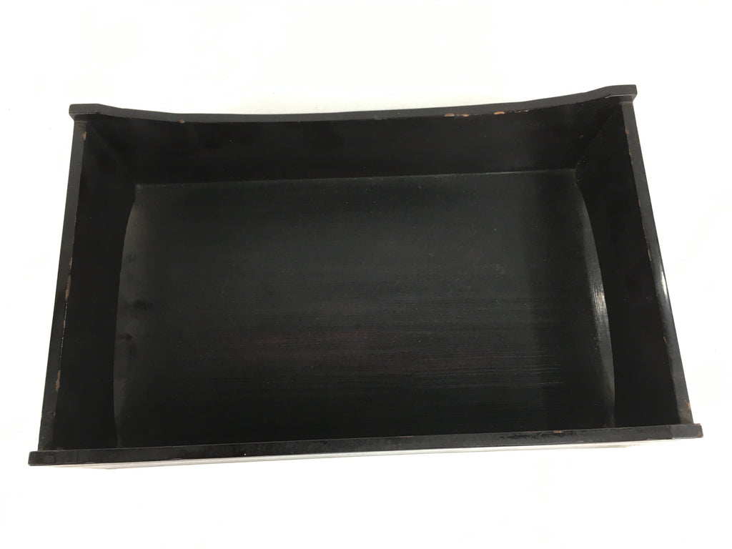 Japanese Wooden Lacquered Box Vtg Nurimono Rectangle Tray Tea Ceremony UR645