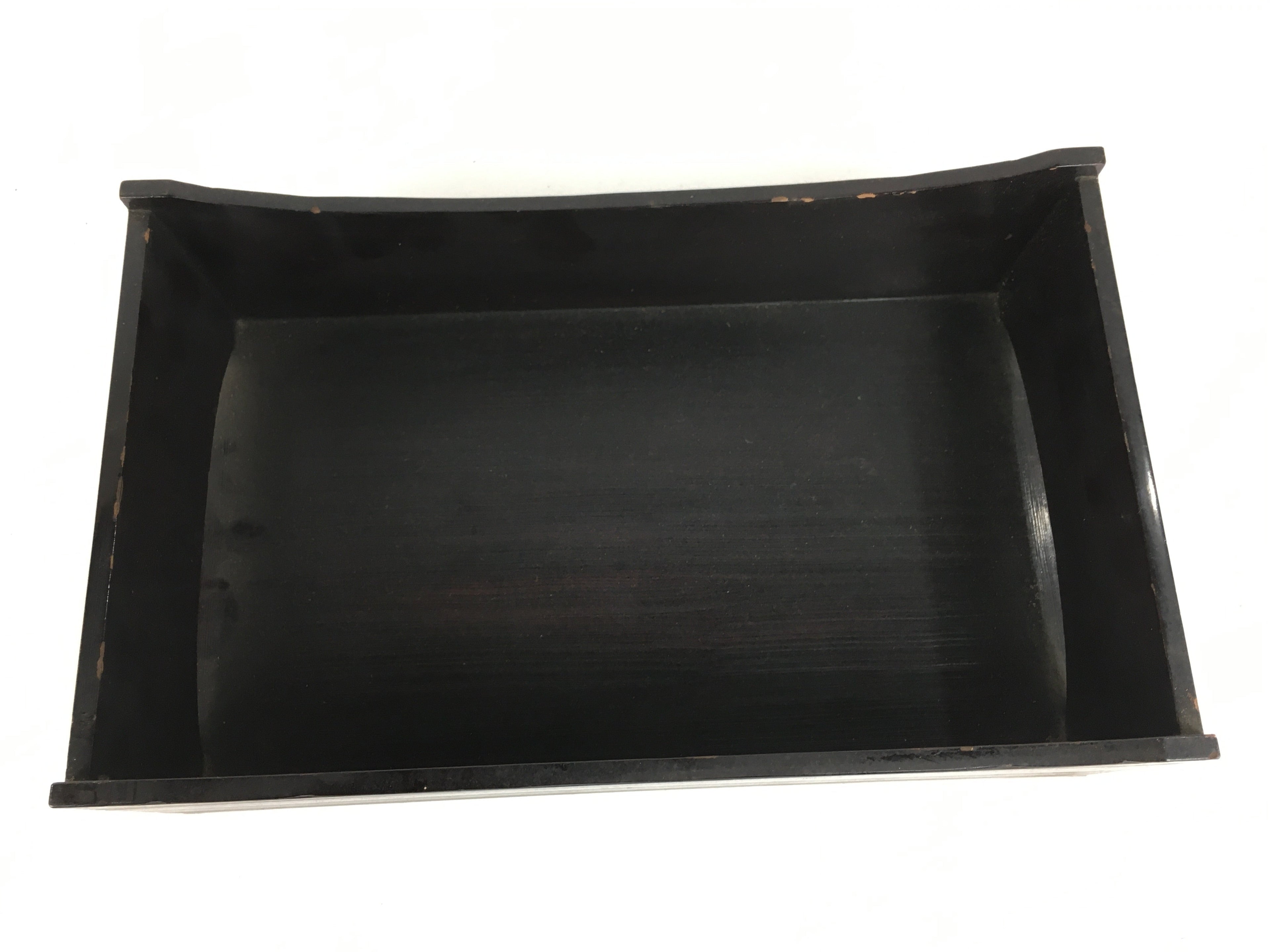 Japanese Wooden Lacquered Box Vtg Nurimono Rectangle Tray Tea Ceremony UR645