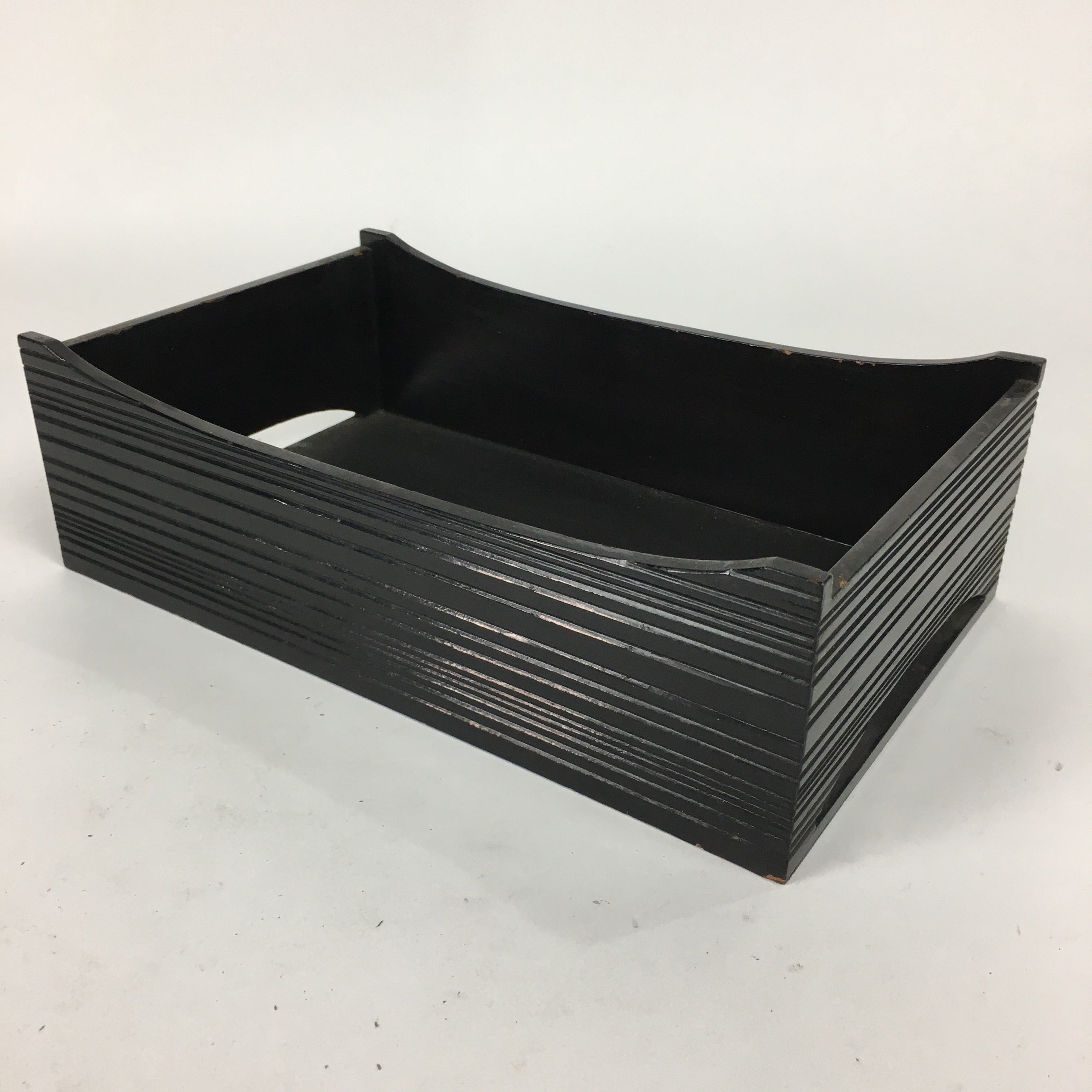 Japanese Wooden Lacquered Box Vtg Nurimono Rectangle Tray Tea Ceremony UR645