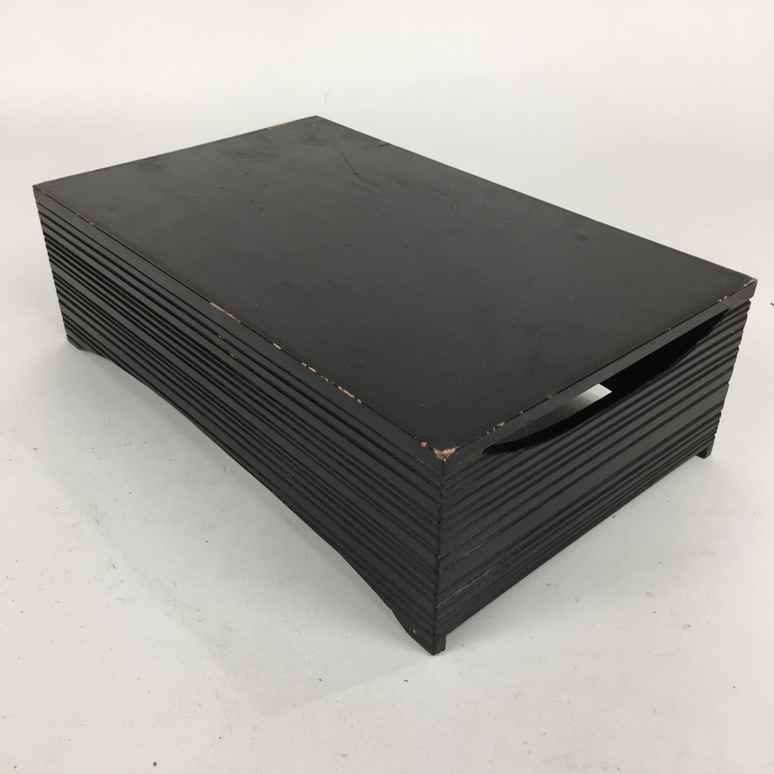 Japanese Wooden Lacquered Box Vtg Nurimono Rectangle Tray Tea Ceremony UR646