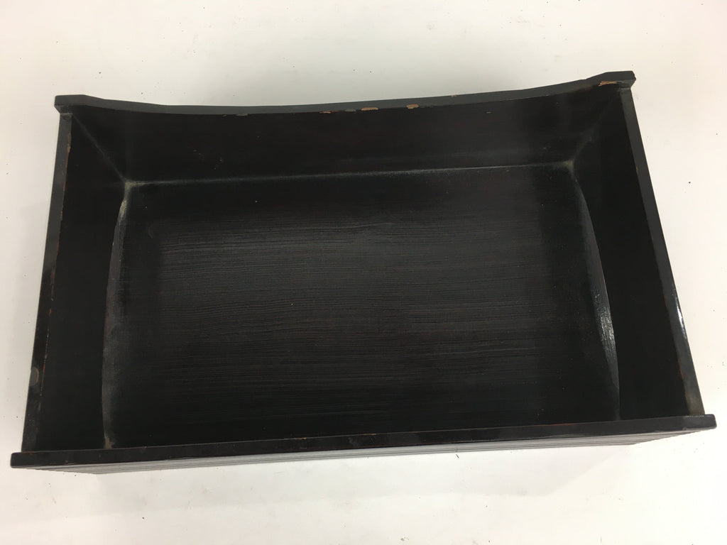 Japanese Wooden Lacquered Box Vtg Nurimono Rectangle Tray Tea Ceremony UR646