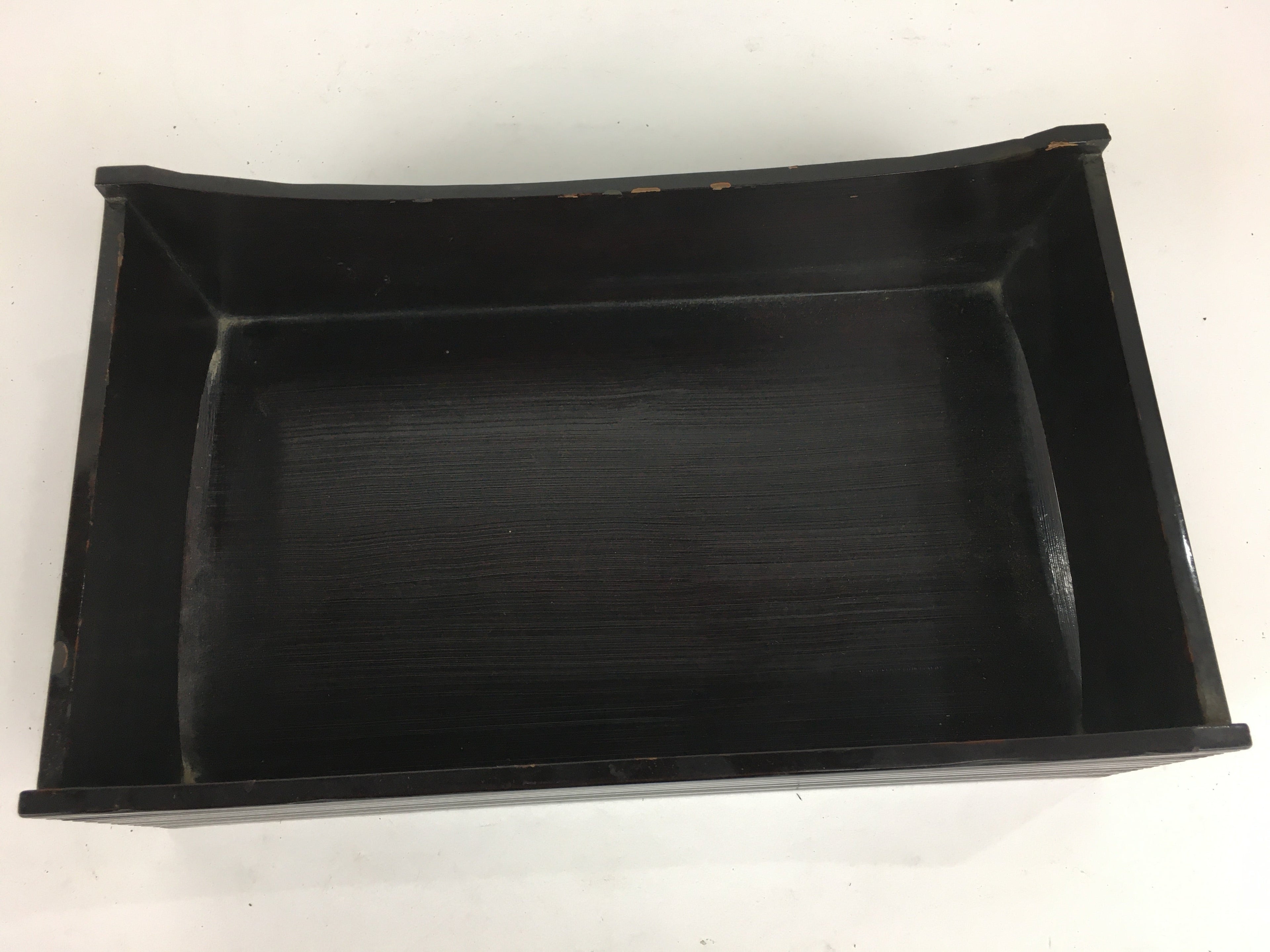 Japanese Wooden Lacquered Box Vtg Nurimono Rectangle Tray Tea Ceremony UR646