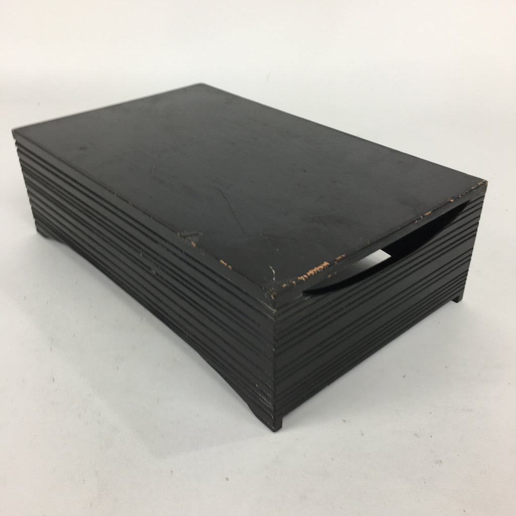 Japanese Wooden Lacquered Box Vtg Nurimono Rectangle Tray Tea Ceremony UR646