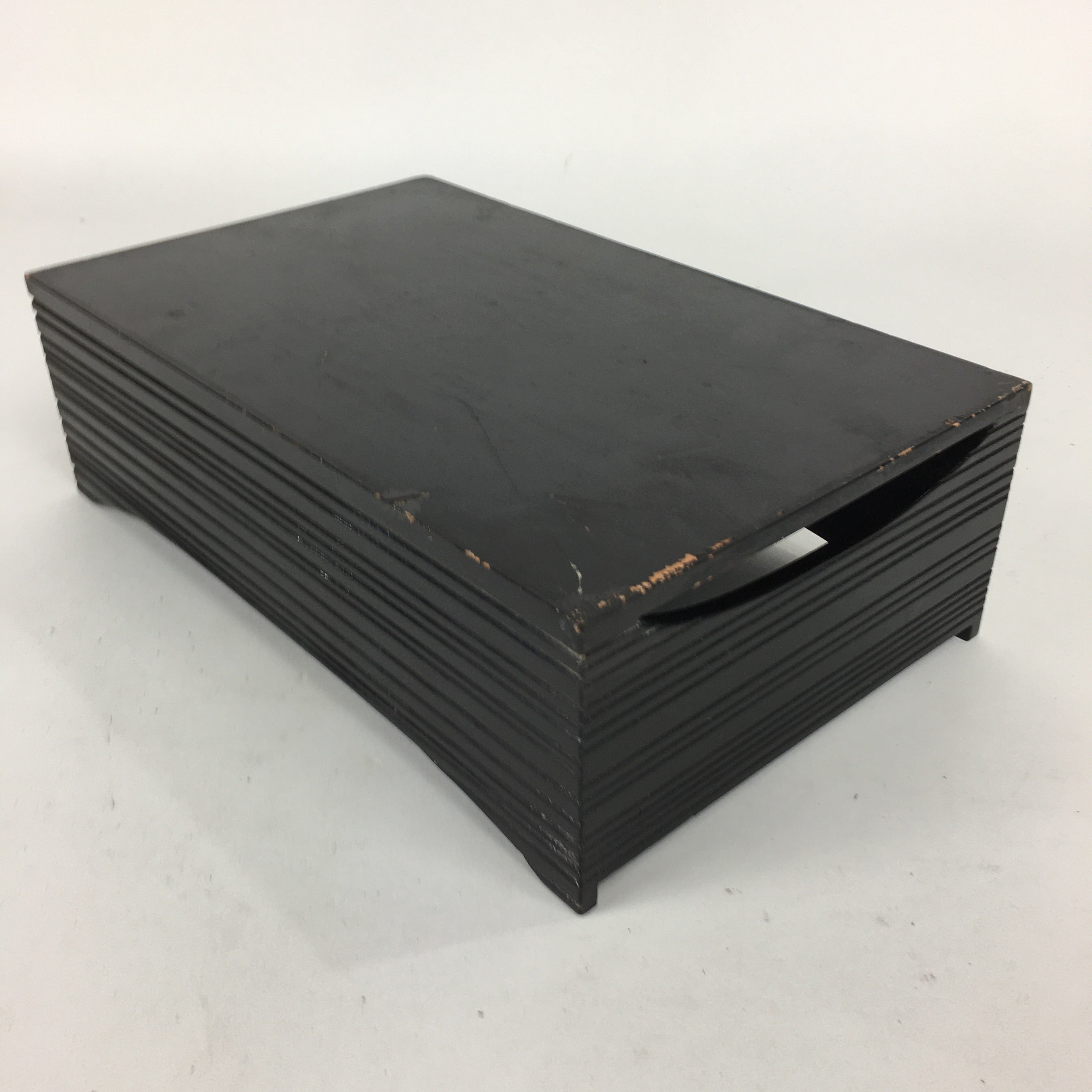 Japanese Wooden Lacquered Box Vtg Nurimono Rectangle Tray Tea Ceremony UR646