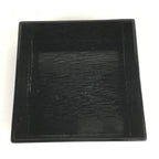 Japanese Wooden Lacquered Box Vtg Square Tray Black Tea Ceremony UR621
