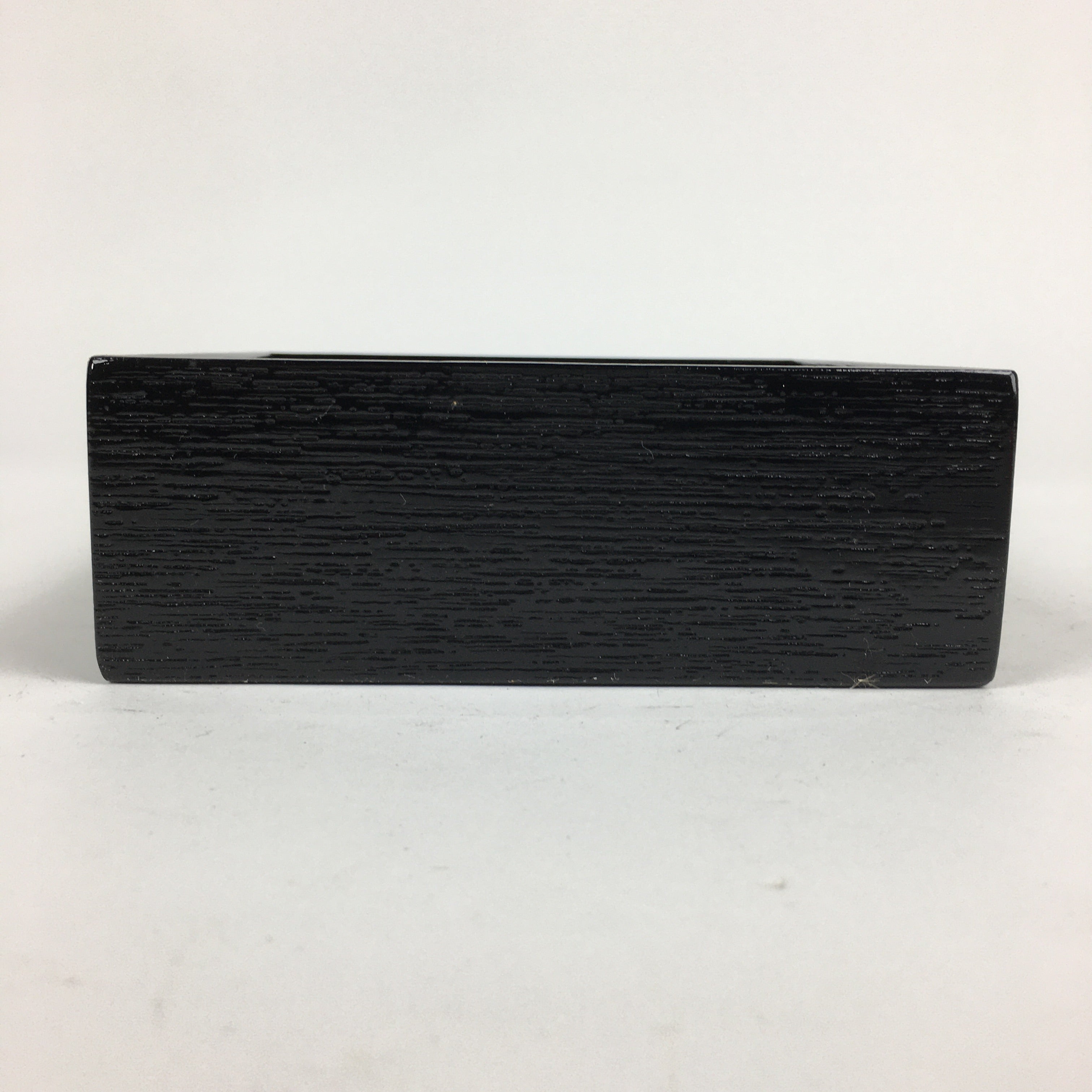 Japanese Wooden Lacquered Box Vtg Square Tray Black Tea Ceremony UR621