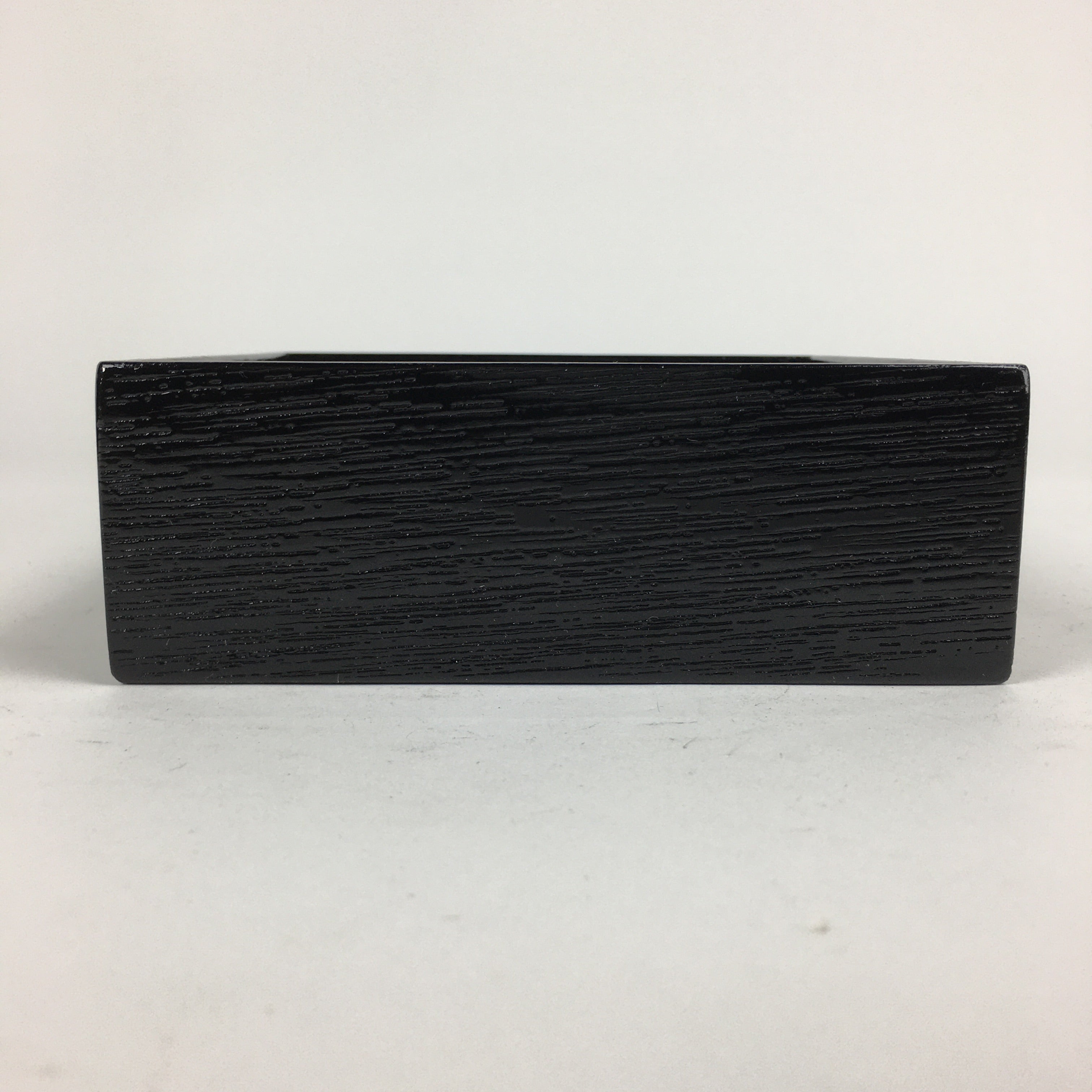 Japanese Wooden Lacquered Box Vtg Square Tray Black Tea Ceremony UR621