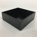 Japanese Wooden Lacquered Box Vtg Square Tray Black Tea Ceremony UR621