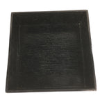 Japanese Wooden Lacquered Box Vtg Square Tray Black Tea Ceremony UR622