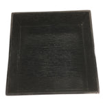 Japanese Wooden Lacquered Box Vtg Square Tray Black Tea Ceremony UR622