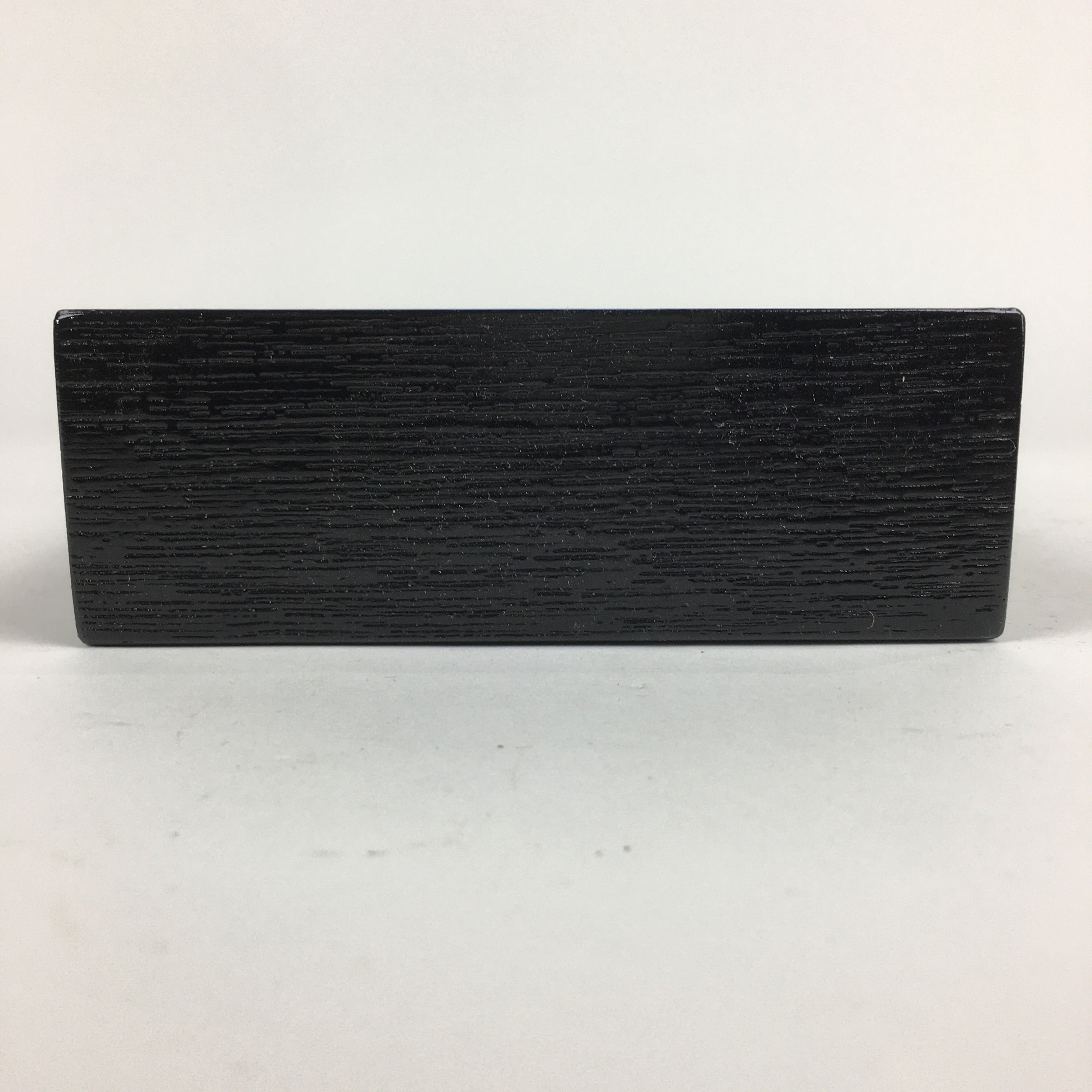 Japanese Wooden Lacquered Box Vtg Square Tray Black Tea Ceremony UR622