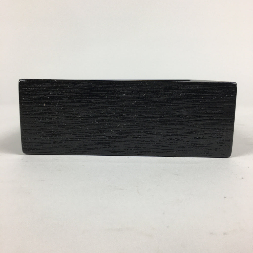 Japanese Wooden Lacquered Box Vtg Square Tray Black Tea Ceremony UR622