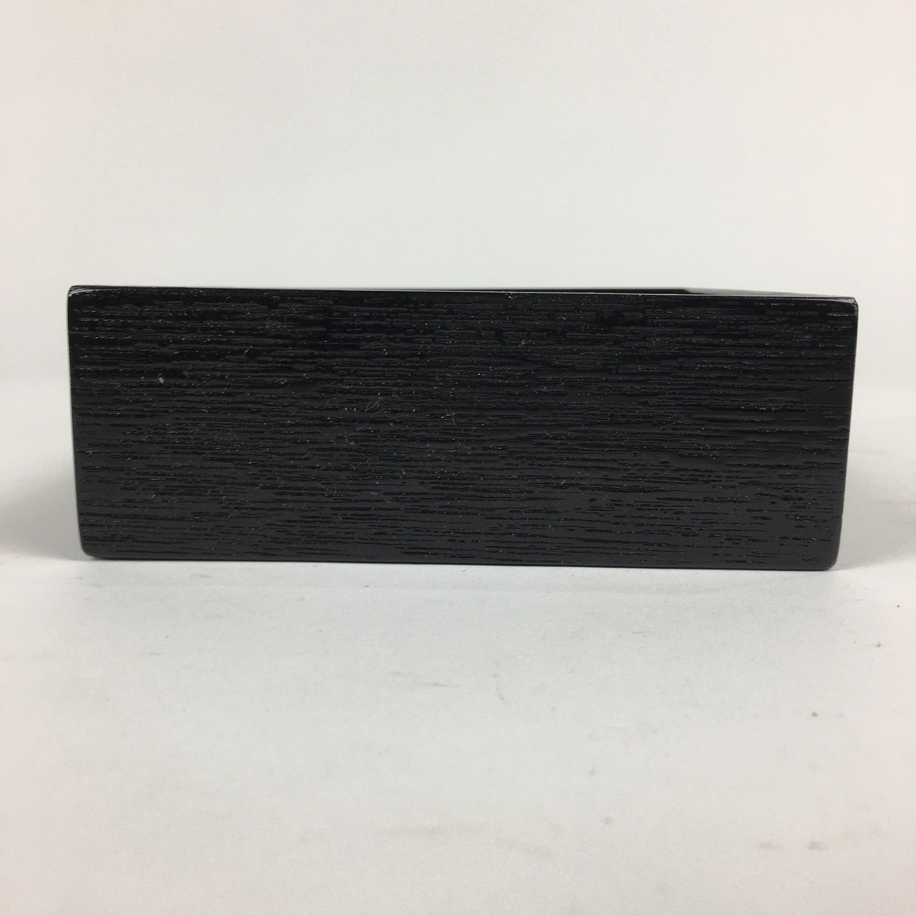 Japanese Wooden Lacquered Box Vtg Square Tray Black Tea Ceremony UR622