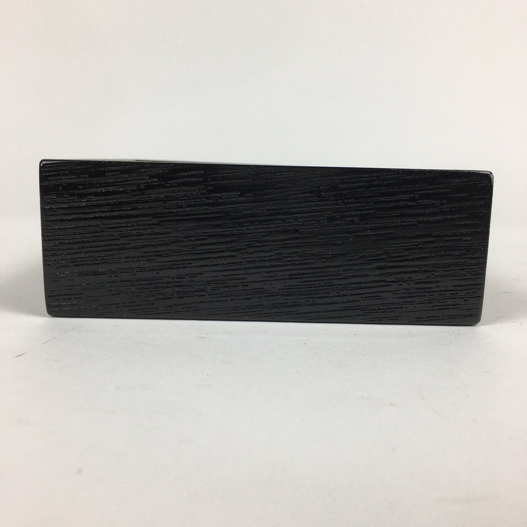 Japanese Wooden Lacquered Box Vtg Square Tray Black Tea Ceremony UR622